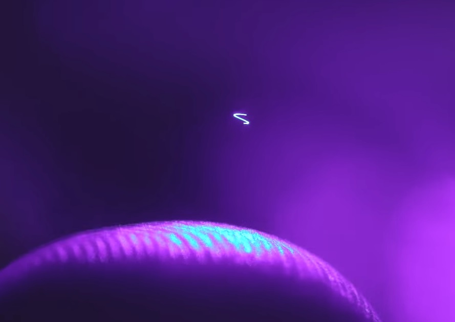 Täuschend echte Animation in der Luft erzeugt durch zwei Laser. 
