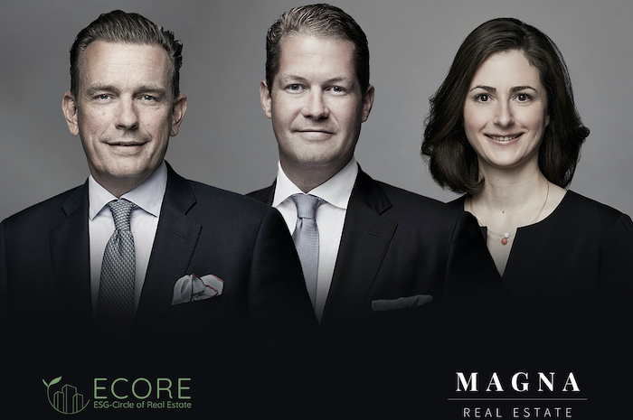 Von links nach rechts: MAGNA-Vorstände Jörn Reinecke und David Liebig sowie MAGNA-Nachhaltigkeitsbeauftragte Julia Peters © MAGNA Real Estate AG