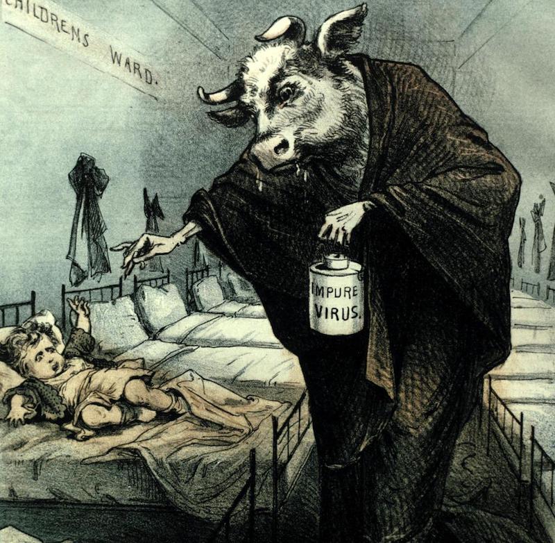 Vakzination-Karikatur im Jahr 1880 © gemeinfrei