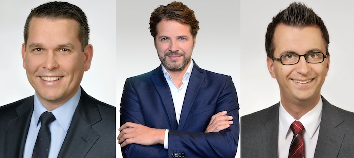 Die Habona Report-Macher: Johannes Palla (43, links) aus Frankfurt am Main, Geschäftsführender Mehrheitsgesellschafter (82,5 Prozent) der Habona Invest GmbH, Manuel Jahn (54, mitte) aus Hamburg, Stadtplaner und Head of Business Development der Habona Invest Gruppe, Guido Küther (39, rechts)aus Limburg an der Lahn in Hessen, Geschäftsführender Minderheitsgesellschafter (17,5 Prozent) der Habona Invest GmbH © Pressefotos Habona Invest GmbH, Frankfurt am Main