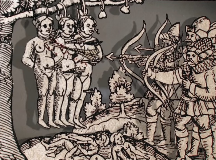 Die Flugschrift aus dem 16. Jahrhundert zeigt Gräueltaten unter dem russischen Zaren Iwan IV, genannt der Schreckliche