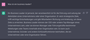 Interview mit ChatGPT: Was ist ein Business Leader?