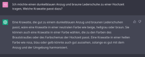 ChatGPT als Ratgeber für ein Outfit