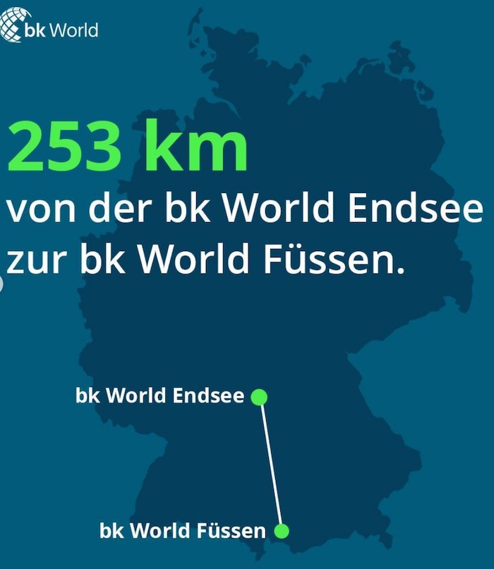 Die beiden bk Worlds Endsee und Füssen liegen beide an der A7 in Bayern © bk Group AG