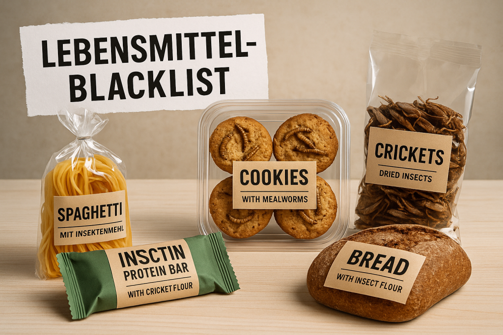 Lebensmittel-Blacklist - EU Novel Food-Verordnung - Liste der Lebensmittel mit Insektenbeigabe