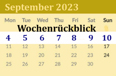 Wochenrückblick 36. KW - Wagenknecht Partei - Heizungsgesetz und Wirtschaftskrise