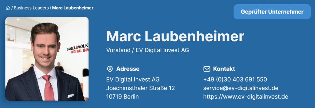 Marc Laubenheimer - Vorstand EV Digital Invest