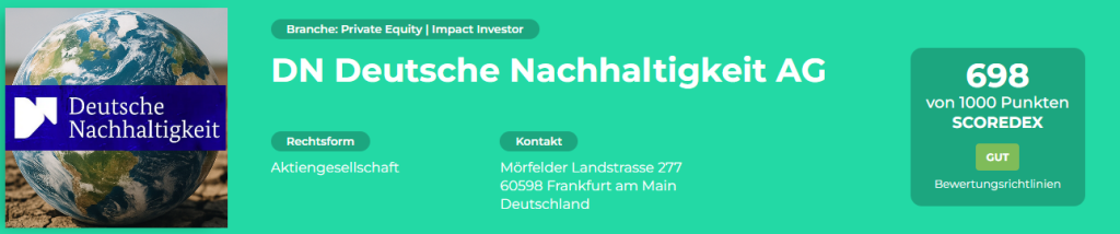 DN Deutsche Nachhaltigkeit AG (DN Group AG) - Scoredex Bewertung