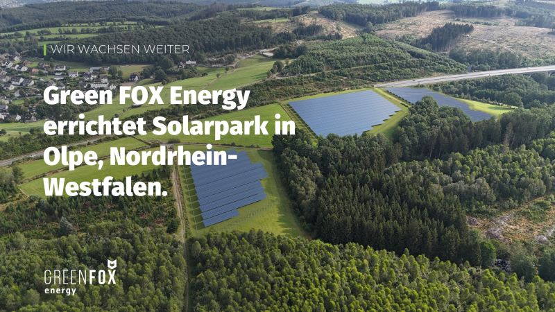 Energiewende - Green Fox Energy - Solarpark in Olpe