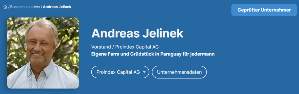 Andreas Jelinek - Geschäftsführer / Vorstand / La Rivera S.A. (Business Leaders)
