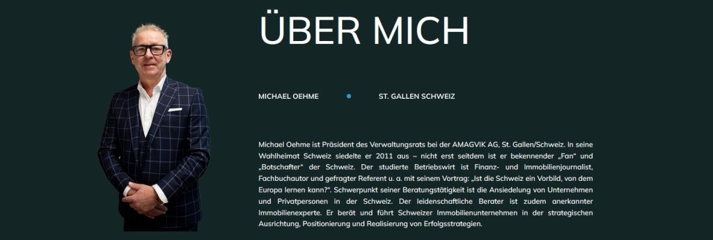 Auswandern Schweiz

Michael Oehme - Consultant / Michael Oehme - Unternehmensberatung