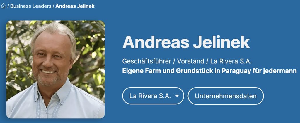 Andreas Jelinek - Geschäftsführer / Vorstand / La Rivera S.A. (Business-Leaders)