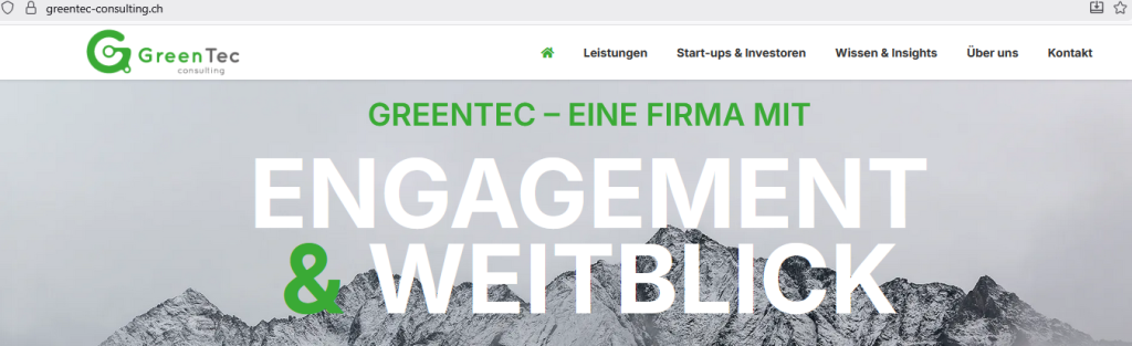 GreenTec Consulting AG - Screenshot Webseite