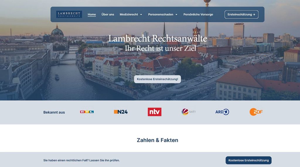 Lambrecht Rechtsanwälte Webseite rechtinberlin.de