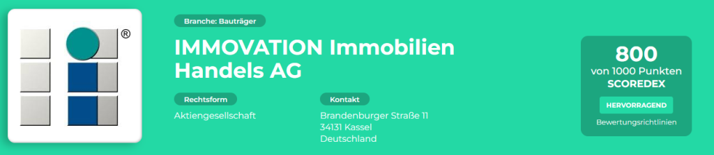 IMMOVATION AG - SCOREDEX Bewertung