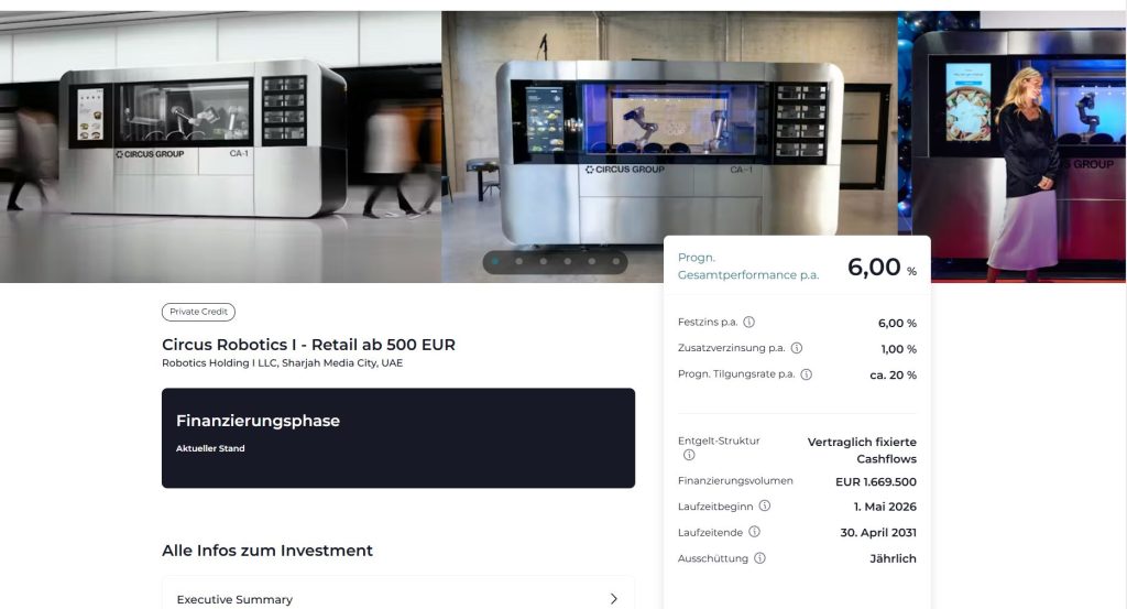 Circus auf der Finexity-Plattform