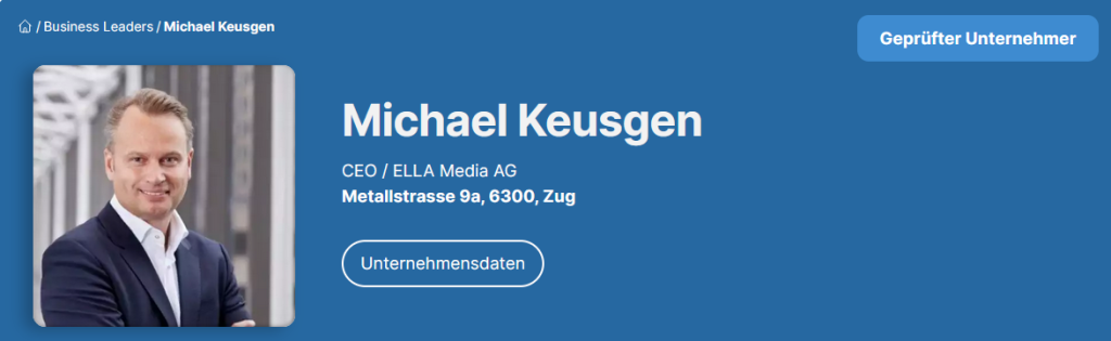 Michael Keusgen - CEO / ELLA Media AG (Business-Leaders)