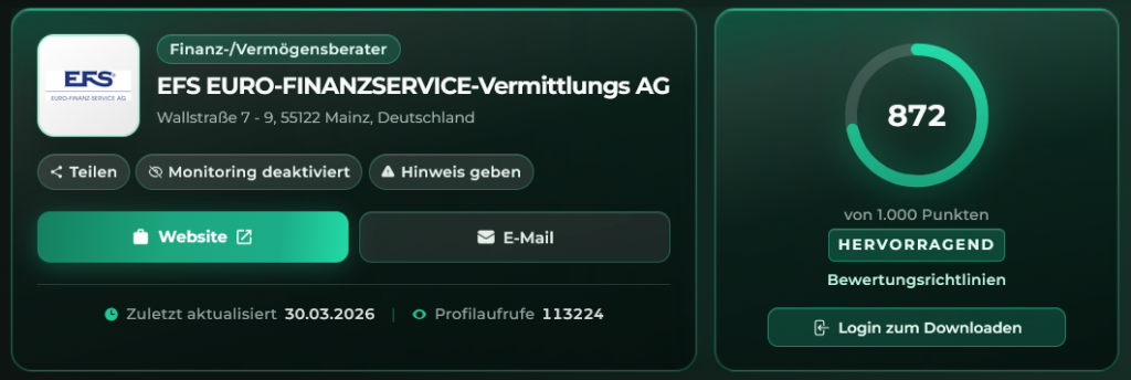 SCOREDEX - Unternehmensbewertung EFS AG