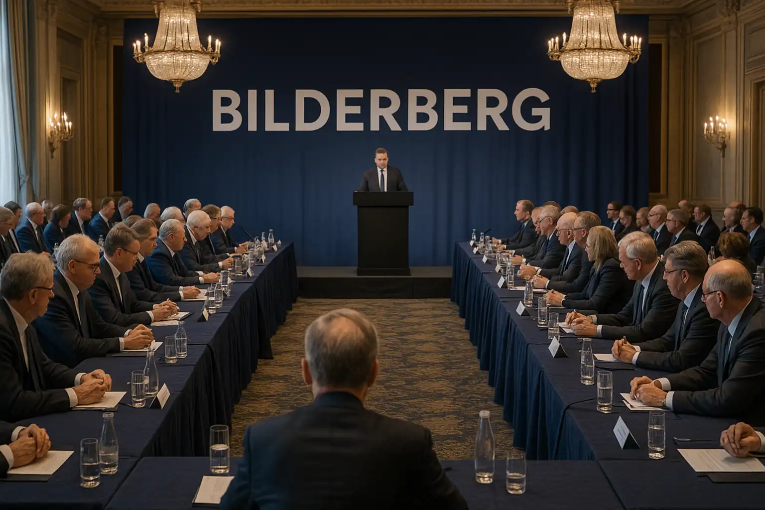 Bilderberger Treffen - vertrauliche Diskussionen über globale Themen - Teilnehmer und Austausch globaler Eliten